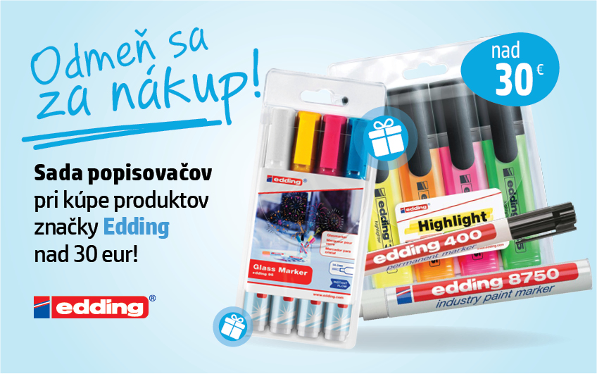 Sada popisovačov pri kúpe produktov Edding!