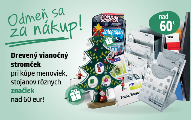 Drevený stromcek pri kúpe menoviek, stojanov rôznych značiek!